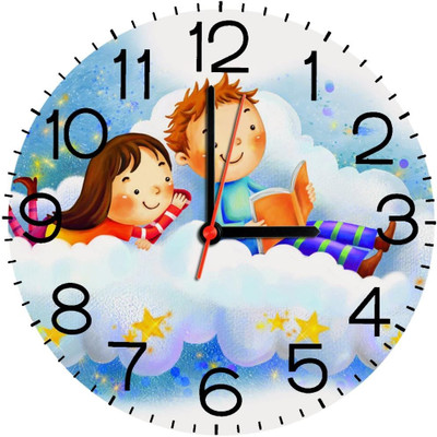 23% OFF on Ellicon B383 Cute Cartoon Analog Wall Clock White