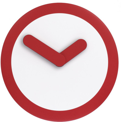 Nextime Focus Red Analog 24.892000000000003 cm Dia Wall Clock Red