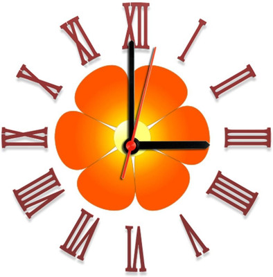 28% OFF on Ellicon 147 Red Flower Analog Wall Clock White 28% OFF on Ellicon 147 Red Flower Analog Wall Clock White