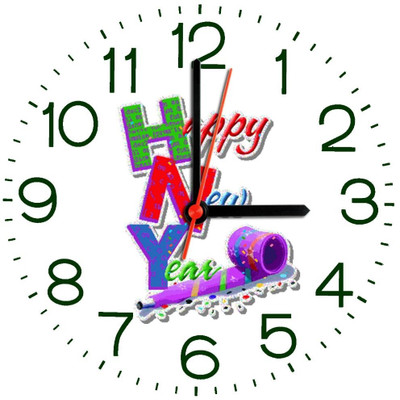 28% OFF on Ellicon 271 Happy New Year Analog Wall Clock White