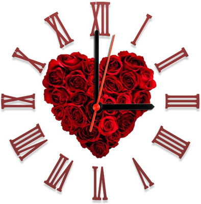 28% OFF on Ellicon 149 Red Rose Heart Analog Wall Clock White 28% OFF on Ellicon 149 Red Rose Heart Analog Wall Clock White