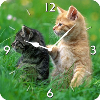 50% OFF on FurnishFantasy Cats Pair Analog Wall Clock Multicolor