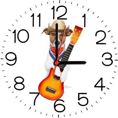 23% OFF on Ellicon B116 Funny Guitar Dog Analog Wall Clock White 23% OFF on Ellicon B116 Funny Guitar Dog Analog Wall Clock White