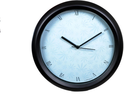 80% OFF on India Bongs Winter Marijuana Leaf Herb Analog 11.5 cm Dia Wall Clock Black