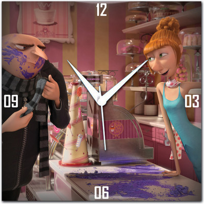 72% OFF on Amore Despicable Me 2 Gru And Lucy Analog Wall Clock Multicolor