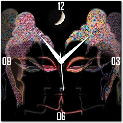 72% OFF on Amore Abstract 3 113735 Analog Wall Clock Black