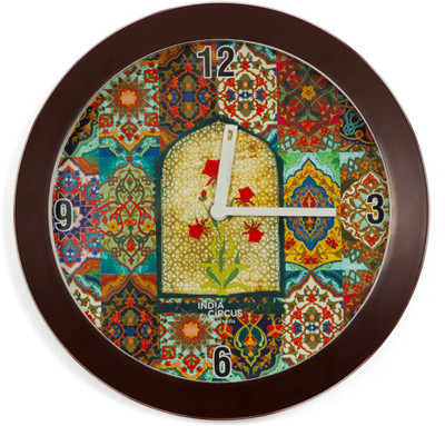 India Circus Roses in Art Analog Wall Clock Brownish