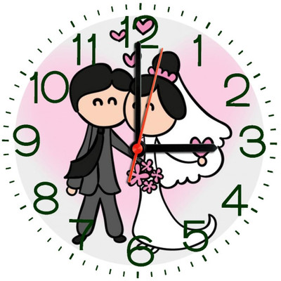 28% OFF on Ellicon 281 Cutee Wedding Couple Analog Wall Clock White