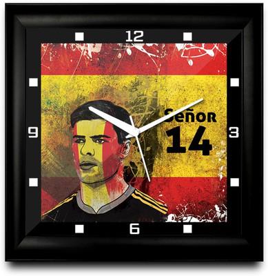 73% OFF on ShopMantra Xabi Alonso Spain Football Square Analog Wall Clock Black