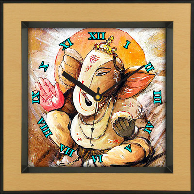31% OFF on Shopping Monster Lord Ganesha Religious Analog Wall Clock Light Brown