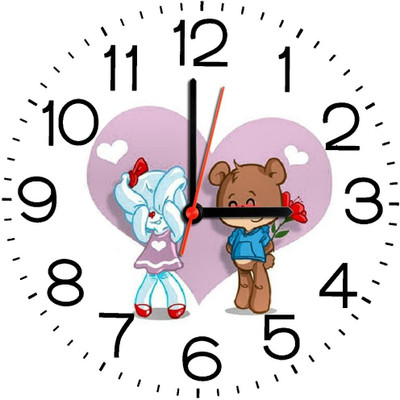 23% OFF on Ellicon B220 Love Cute Couple Analog Wall Clock White