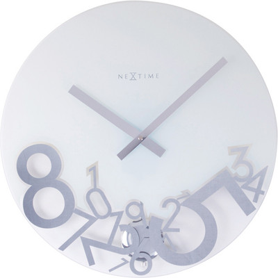 Nextime Dropped Analog 29.972 cm Dia Wall Clock White Nextime Dropped Analog 29.972 cm Dia Wall Clock White