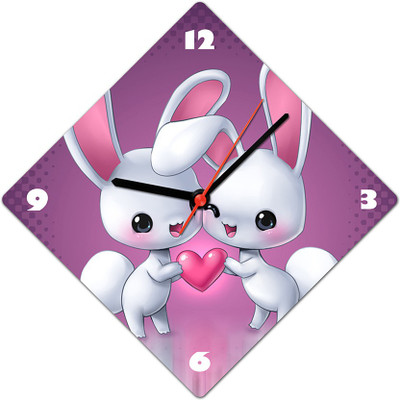 40% OFF on Lovely Collection Cute Bunny Love Analog Wall Clock Multicolor 40% OFF on Lovely Collection Cute Bunny Love Analog Wall Clock Multicolor