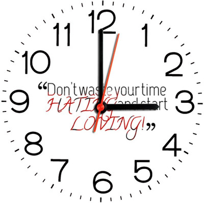 28% OFF on Ellicon 169 Don'T Waste Your Time Analog Wall Clock White