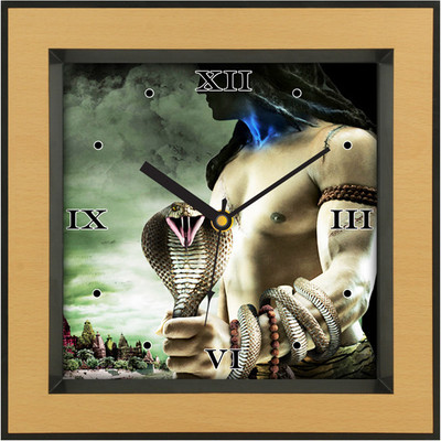 31% OFF on Shopping Monster Lord Shiva Religious Analog Wall Clock Brown