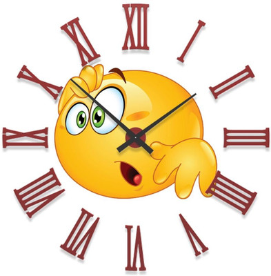 23% OFF on Ellicon B74 Funny Smile Face Analog Wall Clock White