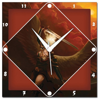 72% OFF on Amore Angel Warrior 107461 Analog Wall Clock Brown