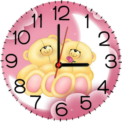 23% OFF on Ellicon B279 Bear On The Moon Analog Wall Clock White