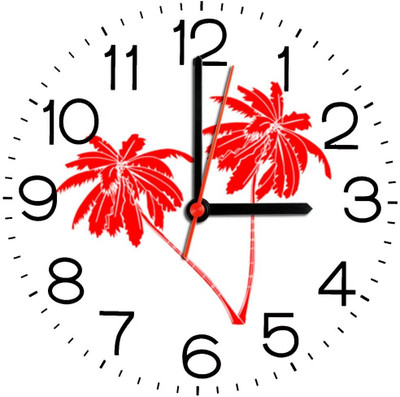 28% OFF on Ellicon 232 Red And White Palm Tree Analog Wall Clock White 28% OFF on Ellicon 232 Red And White Palm Tree Analog Wall Clock White