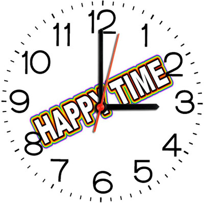 28% OFF on Ellicon 258 Happy Time Analog Wall Clock White