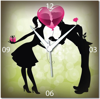 70% OFF on WebPlaza Cute Couple Love Kissing Valentine Analog Wall Clock Multicolor