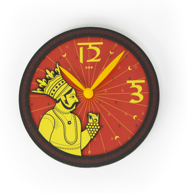 Made In India Royal Maharaja 3D - Round Analog Wall Clock Red