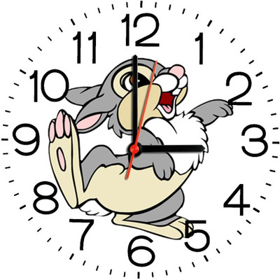 23% OFF on Ellicon B196 Bunny Cartoon Analog Wall Clock White