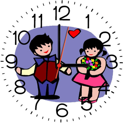 23% OFF on Ellicon B291 Cute Cartoon Couple Analog Wall Clock White