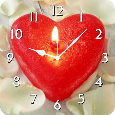 50% OFF on FurnishFantasy Red Heart Candle Analog Wall Clock Multicolor 50% OFF on FurnishFantasy Red Heart Candle Analog Wall Clock Multicolor