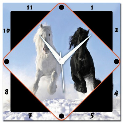72% OFF on Amore Two Horses Analog Wall Clock Multicolor