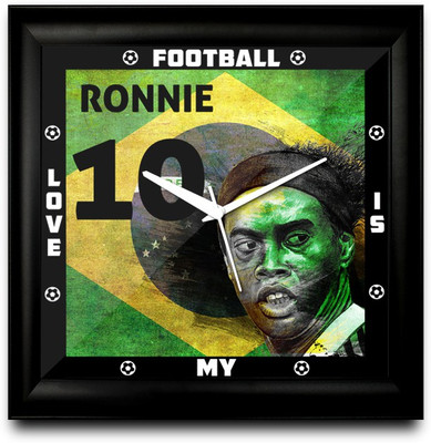 73% OFF on ShopMantra Ronnie Ronaldinho Brazil Football Square Analog Wall Clock Black