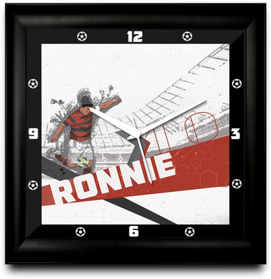 50% OFF on ShopMantra Ronnie Ronldinho Brazil Football Square Analog Wall Clock Black