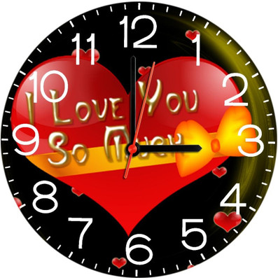 23% OFF on Ellicon B317 I Love You So Much Analog Wall Clock Multicolor