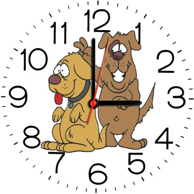 23% OFF on Ellicon B117 Funny Dogs Analog Wall Clock White