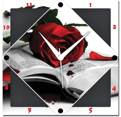 70% OFF on WebPlaza Rose On Book Analog Wall Clock Multicolor 70% OFF on WebPlaza Rose On Book Analog Wall Clock Multicolor