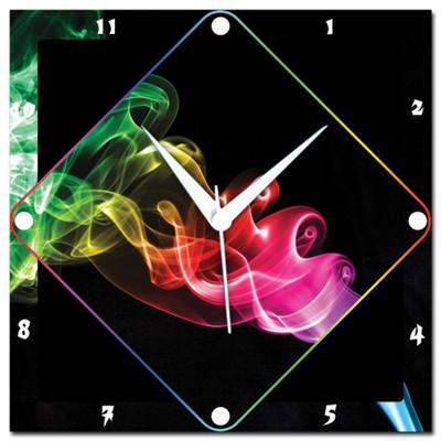 72% OFF on Amore Rainbow Smoke Analog Wall Clock Multicolor
