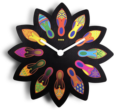 Made In India Mojari Analog Wall Clock Black