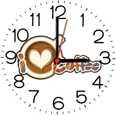 28% OFF on Ellicon 238 I Love Coffee Analog Wall Clock White