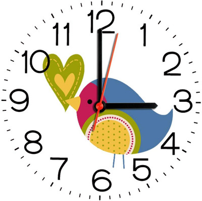 28% OFF on Ellicon 192 Bird And Green Heart Analog Wall Clock White 28% OFF on Ellicon 192 Bird And Green Heart Analog Wall Clock White