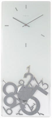 Nextime Dropped Rectangle Analog Wall Clock White