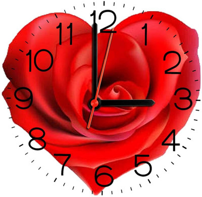 28% OFF on Ellicon 7 Love Red Heart Analog Wall Clock White