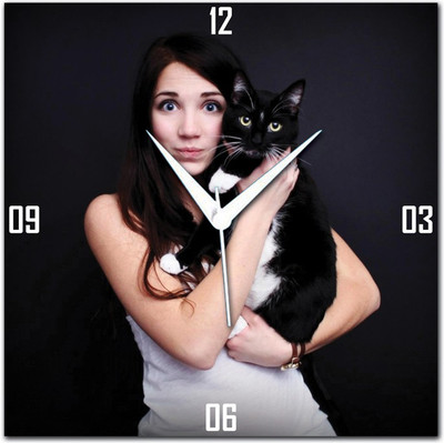 70% OFF on WebPlaza Cute Cat With Girl Analog Wall Clock Multicolor 70% OFF on WebPlaza Cute Cat With Girl Analog Wall Clock Multicolor