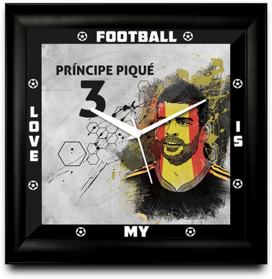 73% OFF on ShopMantra Gerard Piqué Spain Football Square Analog Wall Clock Black
