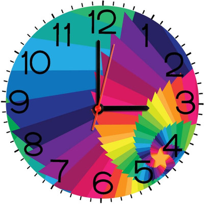 23% OFF on Ellicon B389 Color Spiral Design Analog Wall Clock White