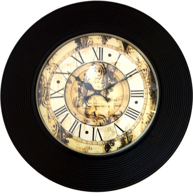 37% OFF on Lal Haveli Wooden & Metal Analog 30.48 cm Dia Wall Clock Black