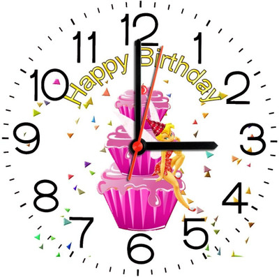 28% OFF on Ellicon 87 Cup Cake In Birthday Analog Wall Clock White