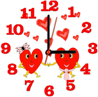 28% OFF on Ellicon 61 Love Heart Couple Analog Wall Clock White