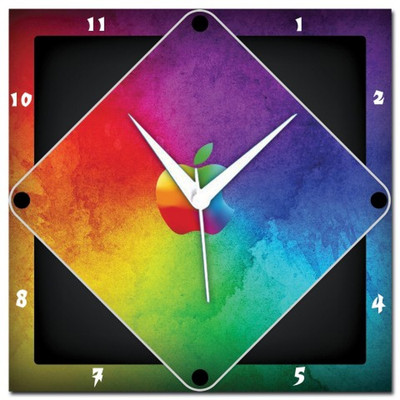 72% OFF on Amore Color Splash Apple Analog Wall Clock Multicolor