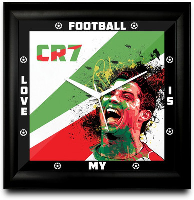 73% OFF on ShopMantra Christano Ronaldo Cr7 Portugal Football Square Analog Wall Clock Black