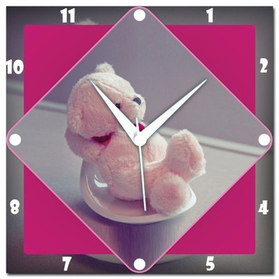 70% OFF on WebPlaza Pink Teddy Analog Wall Clock Multicolor